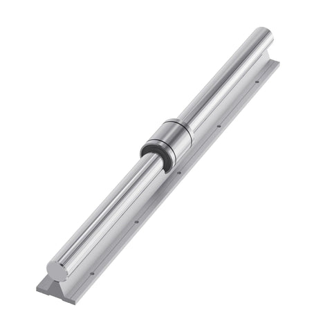 Open Type LM16UUOP Linear Ball Bearings 16Mm Bore 28Mm OD 37Mm Length 4 Pack With Double Side Rubber Seal Built For CNC And 3D Printer Motion Rails, Rock Solid Low Friction Guidance installed on a rail