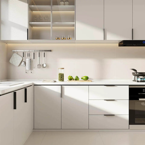 Matte Black 5 Inch Cabinet Pulls For Cabinets And Kitchens 10 Pack Aluminum Finger And Edge Pulls For Easy Install On Cabinet Doors