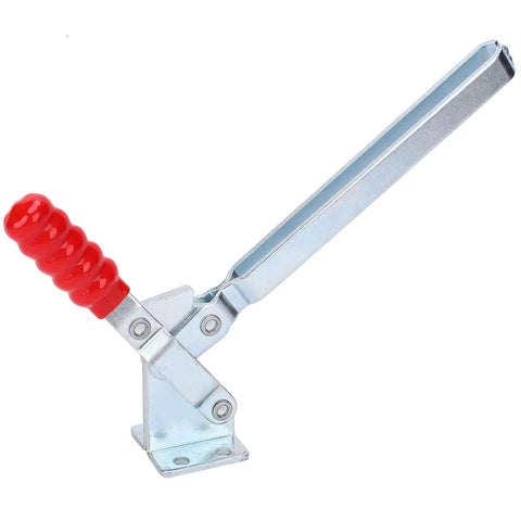 Vertical Toggle Clamp Beefy 180Kg Clamping Force With Lengthened Arm Iron Galvanized Quick Release Workholding Tool in side view