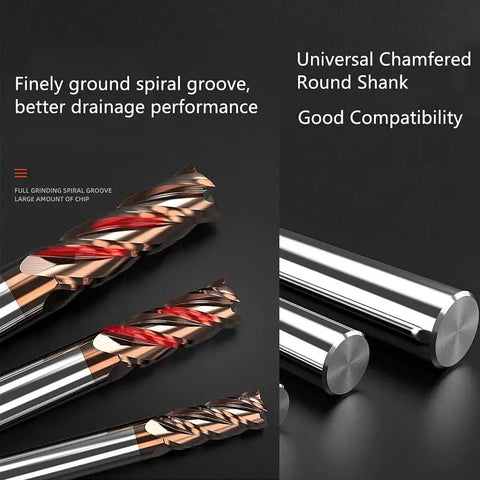 Beefy Carbide Square End Mill For Alloy Steels With 4 Flutes And 4mm Micro Grain Cutter HRC55 AlTiN Coated