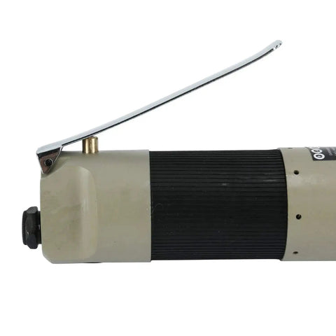 Close-up of 2 In 1 Pneumatic Punch And Flange Tool For Sheet Metal showing ergonomic lever action and partially visible rotating head.
