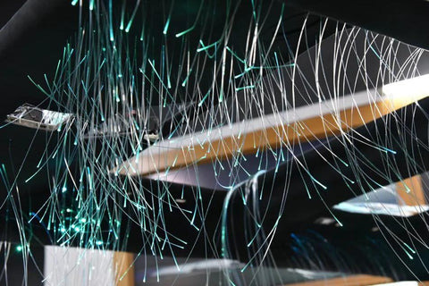 AKEPO PMMA end-glow fiber optic cables, 100pcs, 0.75mm, 6.5ft, turquoise glow for star ceiling lighting kit