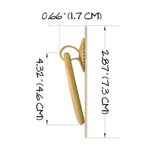 Side view of Oval Brass Drawer Pulls Set Of 2 4 Inch Cabinet Handles with 60mm center bore and soft pins, showing dimensions.