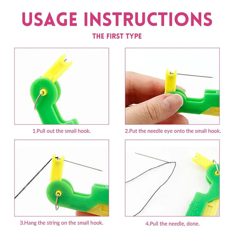 Senior Friendly Automatic Needle Threader Set For Sewing Machines, Lightweight Plastic Auto Threader Tool, usage instructions
