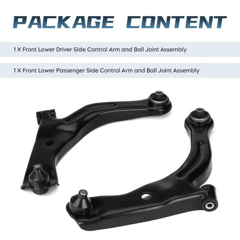 Front Lower Control Arm With Ball Joint Assembly For Driver And Passenger Sides Direct Fit Replacement Front Suspension Upgrade For 2004 2012 Escape 2005 2011 Mariner And 2005 2011 Tribute shown in package content