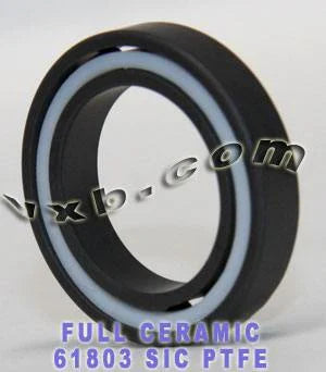 61803 Full Ceramic Bearing 17x26x5 Silicon Carbide SiC - VXB Ball Bearings