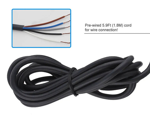 Invisible Retro Reflective Photoelectric Beam Sensor cable, 6 ft pre-wired, for garage doors and outdoor gates installation