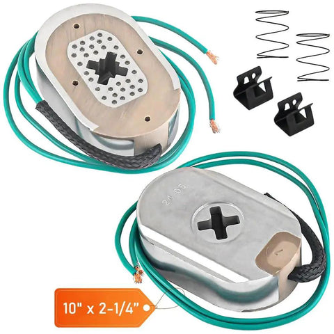 Front view of AuraWINS 10 in x 2-1/4 in electric trailer brake magnet kit with retention clips and coil springs