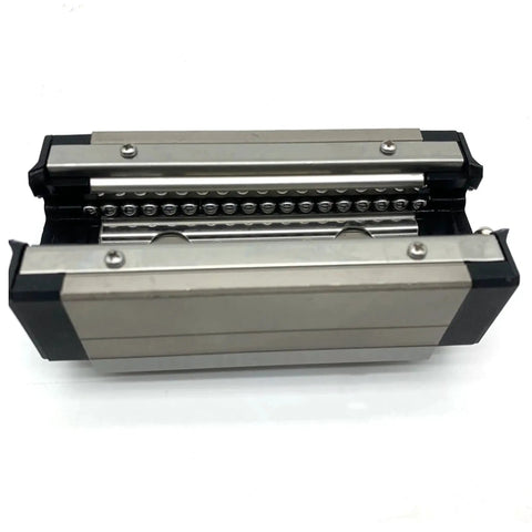 Beefy Heavy Duty Linear Guide Block Set HSR20R Series with rails and carriage for CNC machines and 3D printers, top view.