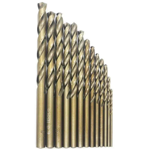 Pro Grade Cobalt Drill Bits Set 1.5mm To 6.5mm 13 Piece M35 HSS High Speed Steel With High Hardness Straight Shank For Metalworking