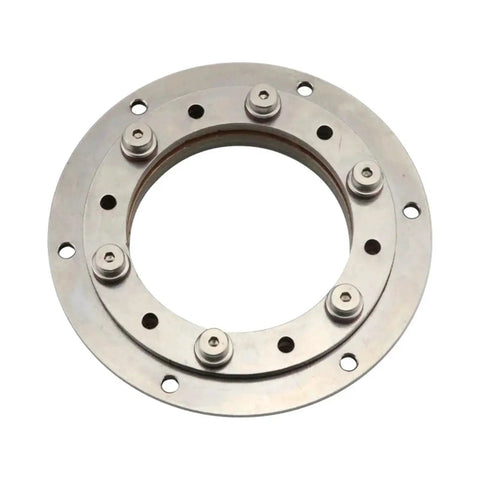 Round 304 stainless steel hinge flange with six outer bolts and 75 mm bore