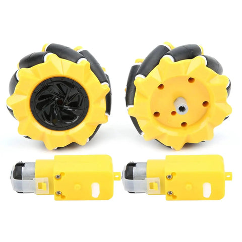 Mecanum Wheel Set For Geared Motors 80mm Robot Car Wheels With Rubber Coating Left And Right Pair For DIY Cars And Small Robots