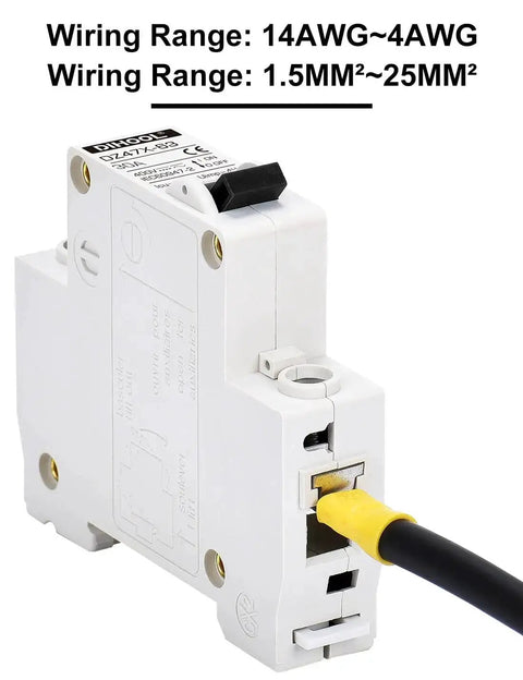 Side view of Two Pack AC DC Miniature Circuit Breakers 30 Amp Single Pole With Beefed Up Thermal Magnetic Trip for DIN rail mount.
