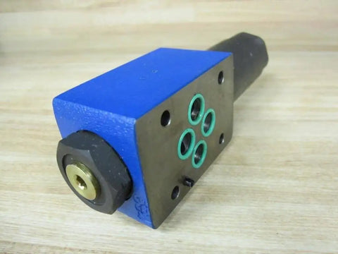 FE3-SB-PC-M01-S-50 single hydraulic spool valve, blue and black, showcasing pressure-regulating solenoid-ready fittings.