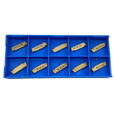 Tin Coated Carbide Grooving Inserts 2mm Wide Set Of 10 For MGEHR MGIVR Lathe Grooving Cut Off Tool High Precision And Wear Resistance