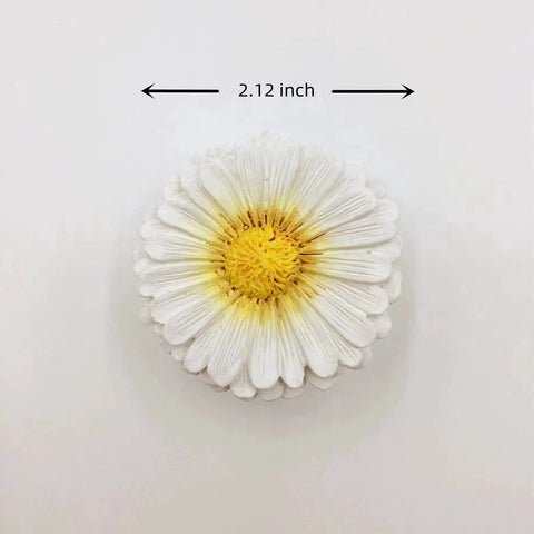 Daisy Design Vintage Resin Drawer Pulls And Cabinet Knobs Hand Painted White for Country Kitchen Cabinets, top view 2.12 inch