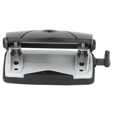 2 Hole Puncher With Positioning Ruler Mini Handheld Black Office Tool For School Non Slip Bottom 10 Sheet Capacity