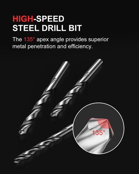 M10x1.0 Helicoil Thread Repair Kit With 10 Inserts, HSS Drill Bits detail showing 135-degree apex for metal penetration