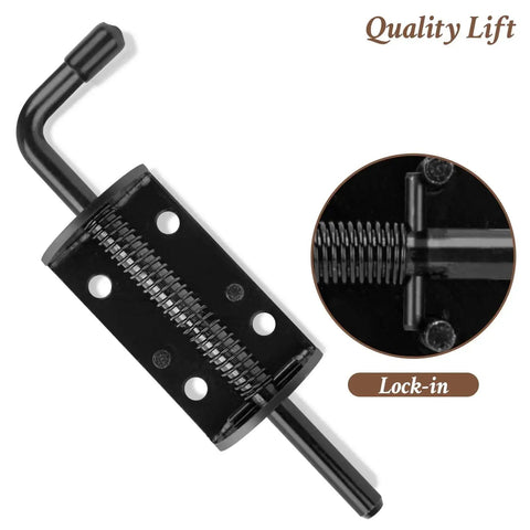 Spring Loaded Gate Latch Pin Barrel Bolt 6 Inch Solid Steel For Wood And Metal Gates Shed Doors Tailgates And Trailers Black 2 Pack Durable Corrosion Resistant Outdoor Gate Hardware