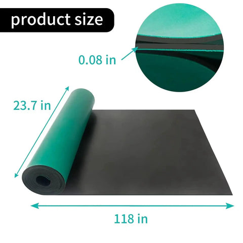 ESD Soldering Mat Roll For Circuit Repair 23.7 Inch By 118 Inch High Temperature Rubber Desk Mat Grounding Anti Static Vinyl Mat
