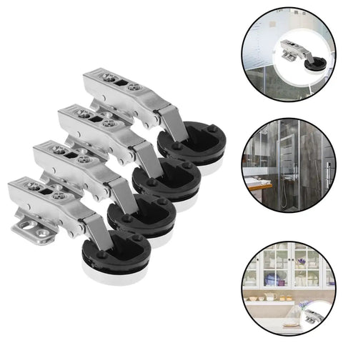 Frameless Glass Door Hinges 4 Pack With Soft Close Damping For Kitchen Cabinets And Display Cabinets Quiet Close Hardware