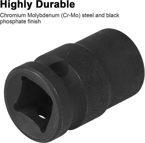 Deep Well Impact Socket 11 32 Inch For Small Long Bolts And Recessed Fasteners Three Eighths Drive Six Point SAE Heat Treated Cr Mo Steel