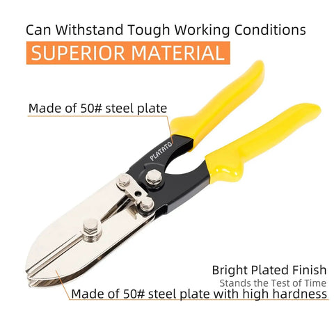 5 Blade Sheet Metal Crimping Tool for HVAC Duct and Venting, Gutter Downspout Crimper for 24-28 Gauge Stainless Steel, yellow grips