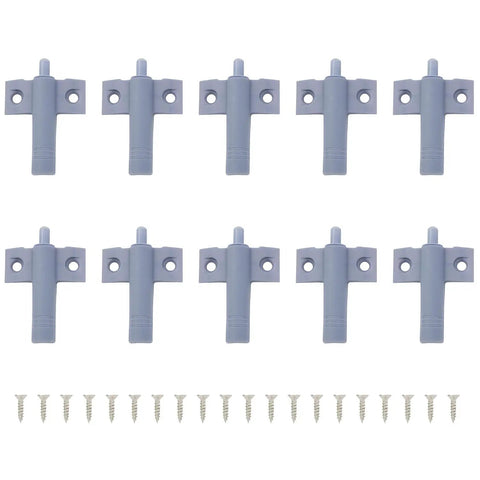 10 Piece Gray Cabinet Damping Buffer With Screws For Soft Close Doors And Drawers, ABS Plastic Door Stopper Mute Collision Preventer