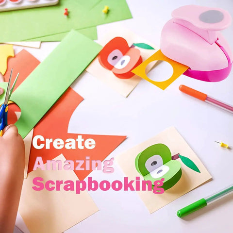 Totally Worth It 3 Inch Circle Craft Punch Pink for DIY Projects shown cutting circles in colorful scrapbooking papers