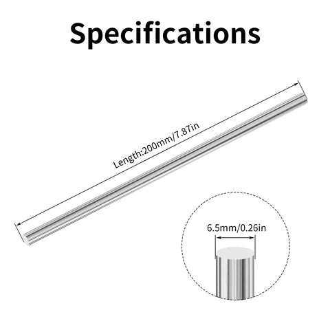 Round High Speed Steel Lathe Bar Stock 6mm by 200mm 60 HRC Precision Machining Rod with dimensions shown