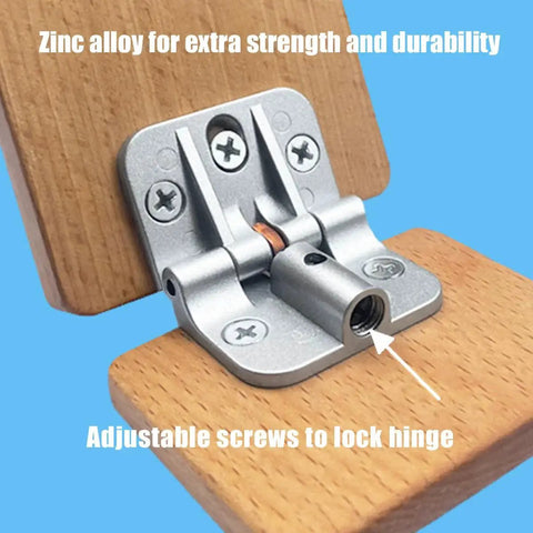 Anteisi locking hinge for folding table leaf, 180-degree adjustable small-torque metal hinge mounted on wood