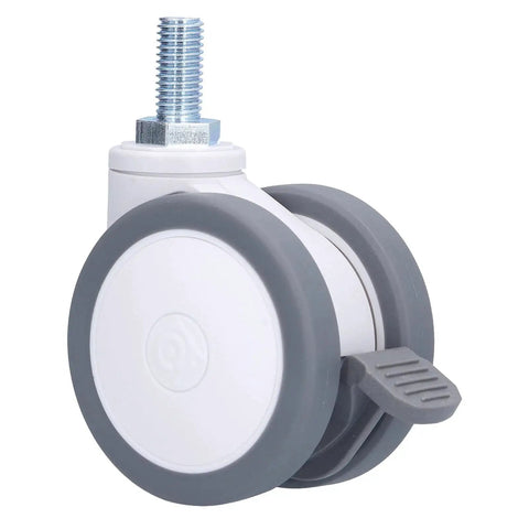Desk Chair Wheels Replacement Noiseless Swivel Casters With Medical Rubber TPR showing side view, 3 Inch 75mm Aluminum Alloy Caster