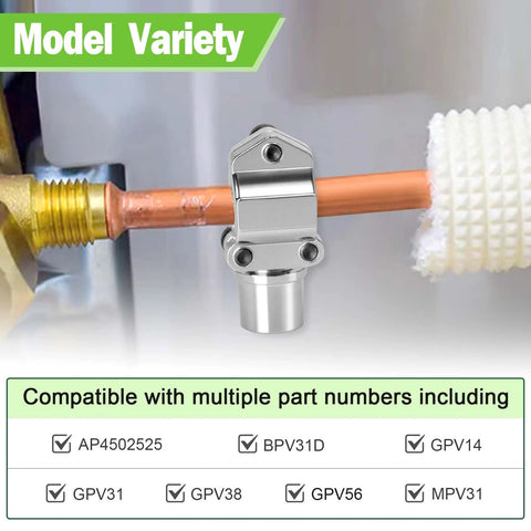 BPV31 bullet piercing valve, zinc alloy, chrome finish for air conditioning and refrigerator tubing (1/4, 5/16, 3/8 in).