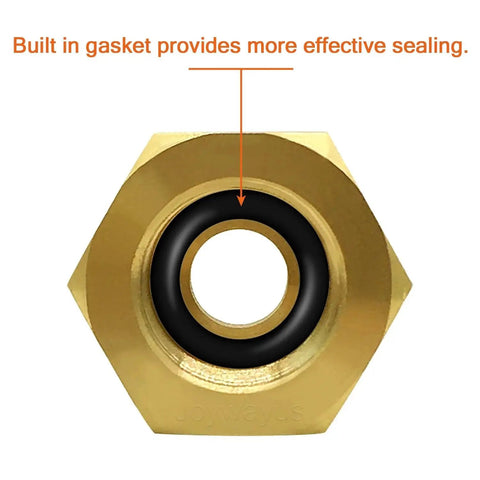 Half Inch NPT Male To Three Eighths Inch Compression Female Brass Reducer Pipe Fitting with gasket for better sealing
