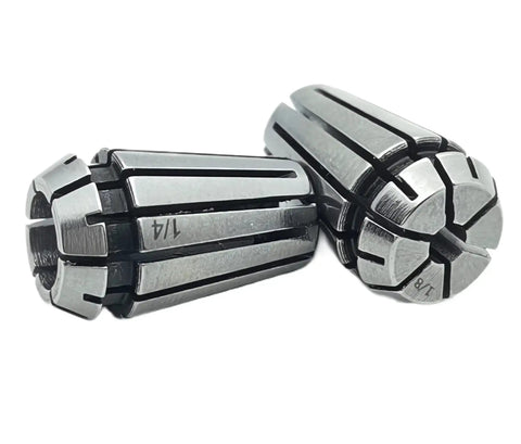 Router Collet Set For CNC Milling And Engraving ER11 Size with 1/8 inch and 1/4 inch collets made of 65Mn spring steel for precision clamping