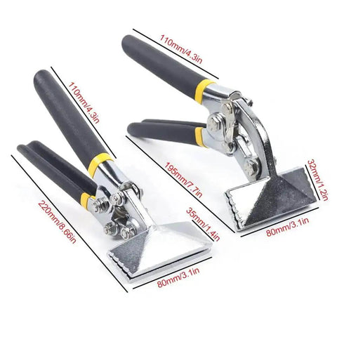Two Pack 75mm Bending Pliers With Straight And Elbow Handles For Sheet Metal Bending Flat Jaw Welding Job Ready Pliers Built For Flattening And Shaping Metal In One Handy Tool.
