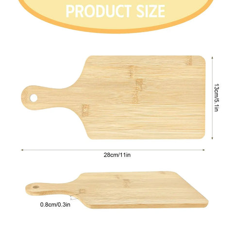 25 Pack Bamboo Cutting Boards With Handles For Laser Engraving Charcuterie Serving Boards Bulk Set 11 By 5 Inches Blank DIY Gift