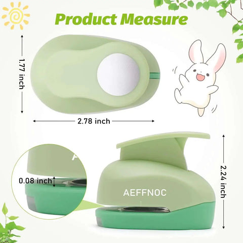 1 Inch Circle Hole Punch For Crafts And DIY Arts, Handy Lever Action Paper Punch showing dimensions and smooth design
