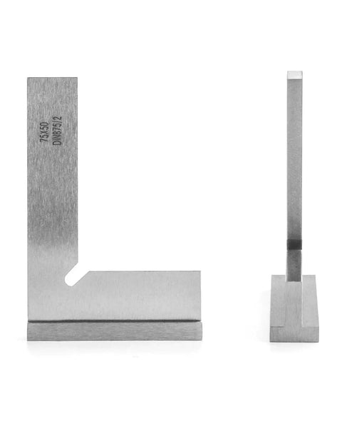 Front and side view of Precision Machinist Square For Accurate Layout And Setup, 3 Inch Engineer Square In Hardened Steel, DIN 875 Grade 1