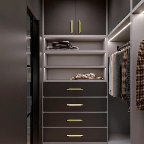 Self Stick Push Pull Cabinet Handles 8 Pack Hidden ABS Plastic Drawer Wardrobe Window Door Handles in modern closet