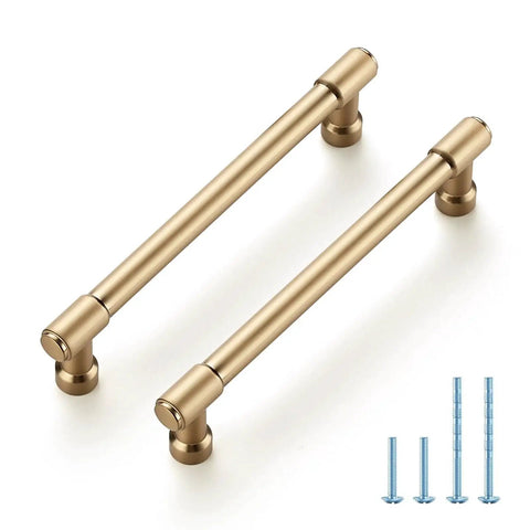 10 Pack 6 Inch Champagne Bronze Cabinet Handles Stainless Steel Modern Dresser Drawer Pulls for Kitchen Cabinets Cupboards and Doors