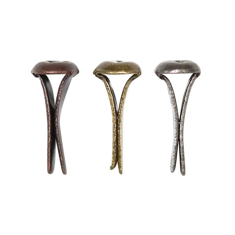 Idea-ology Metal Mini Fasteners Pack, 99 Pieces, One Quarter Inch, Antique Finishes, in nickel, brass, copper displayed