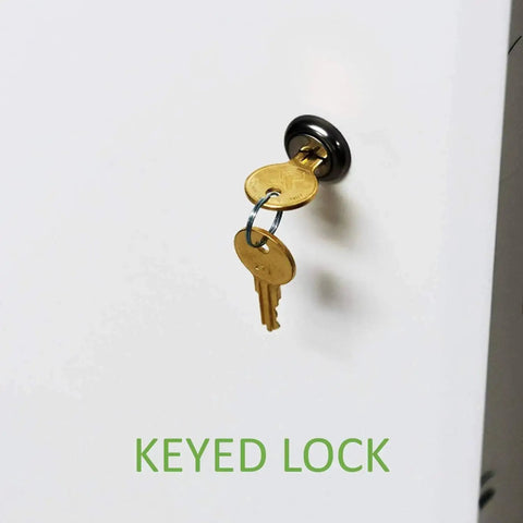 Close-up of 28 Inch Structured Media Enclosure With Hinged Locking Door showing keyed lock mechanism