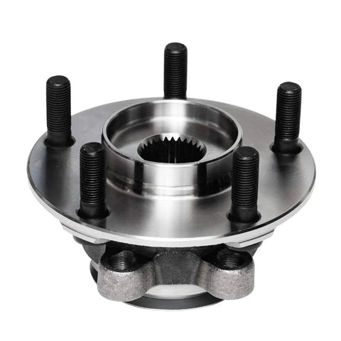Beefy Front Wheel Bearing And Hub Assembly For 2008 2013 Nissan Rogue And 2014 2015 Rogue Select Plus 2008 2012 Sentra Two Point Five Liter 4 Cylinder 5 Lug With ABS OEM Quality Replacement For A Smooth Quiet Ride, showing 5 lug design and ABS compatibility.