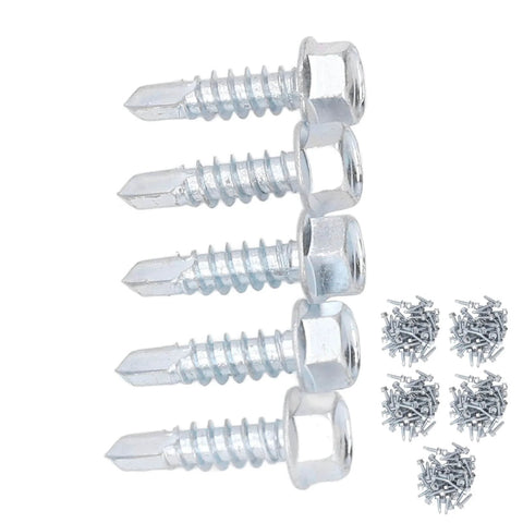 250 Piece M4.2x16mm Self Drilling Screws With External Hex Drive Galvanized Carbon Steel High Hardness For Wood And Metal