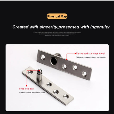 2 Pack 270 Degree Hidden Door Pivot Hinge Set for Concealed Bookcase Secret Doors in Stainless Steel