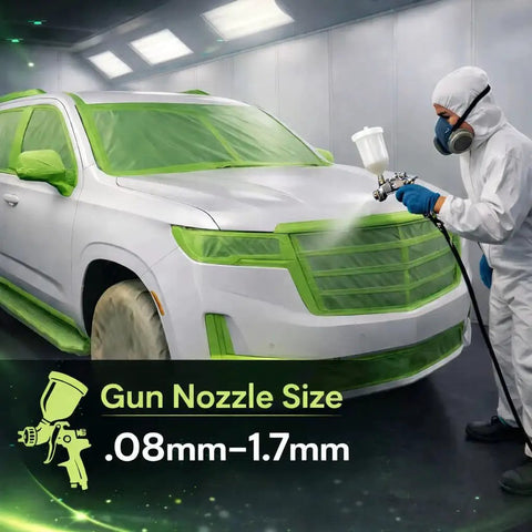Technician applying 2K Clearcoat Automotive Paint Kit With Hardener Topcoat For Cars 1.25 Gallon on SUV