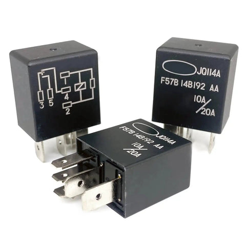 Three Pack 12V 5 Pin SPDT Automotive Relay With 20A Normally Open And 10A Normally Closed for Ford F150 Fusion Toyota Cadillac