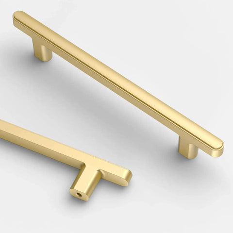 10 Pack 5 Inch Brushed Gold Cabinet Handles For Kitchen Cabinets And Drawers, Brushed Gold Cupboard Hardware Pulls