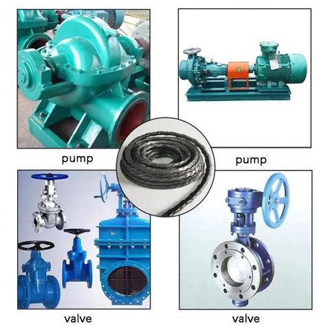 Graphitized Expanded PTFE Graphite Braided Compression Packing One Eighth Inch By One Eighth Inch Ten Feet Long For Pumps Valves